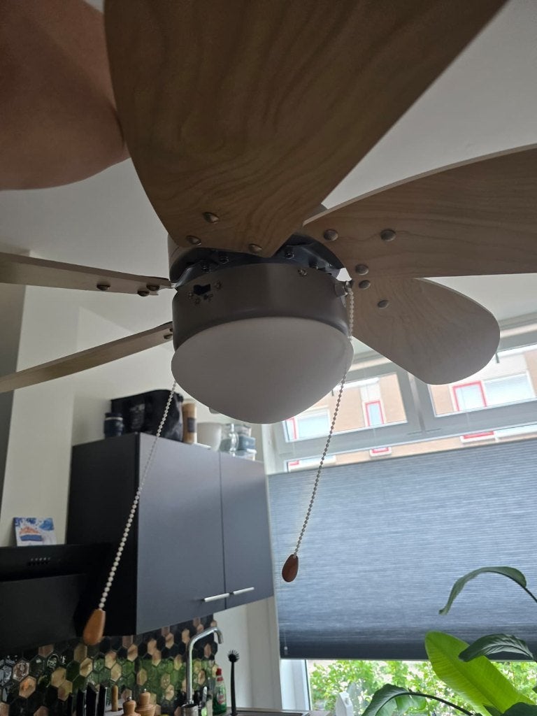 Plafond Ventilator met lamp, Ophalen, Zo goed als nieuw, Plafondventilator