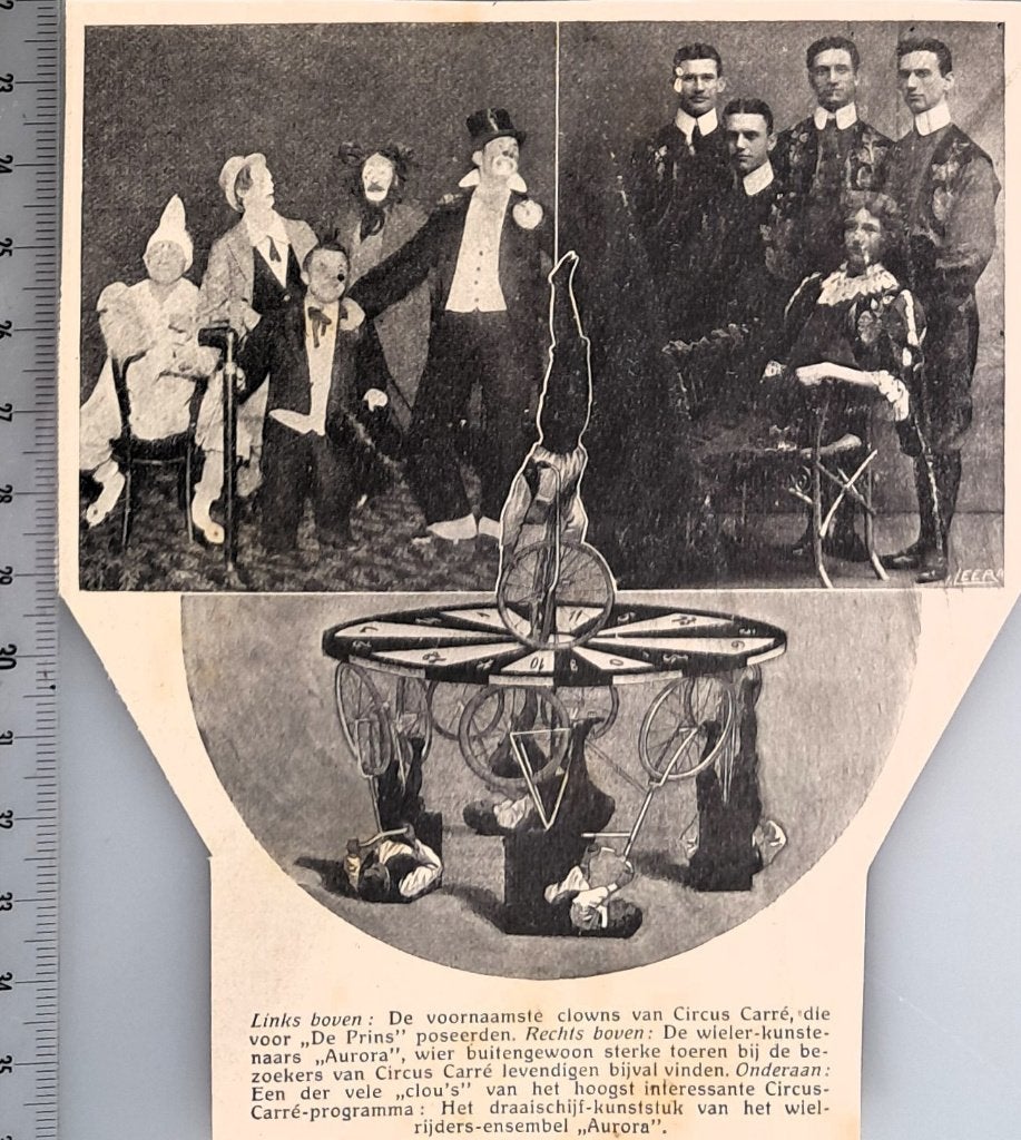 Circus 1908; de clowns en wieler-kunstenaars in Circus Carré, Verzenden, Voor 1940, Gebruikt, Overige onderwerpen