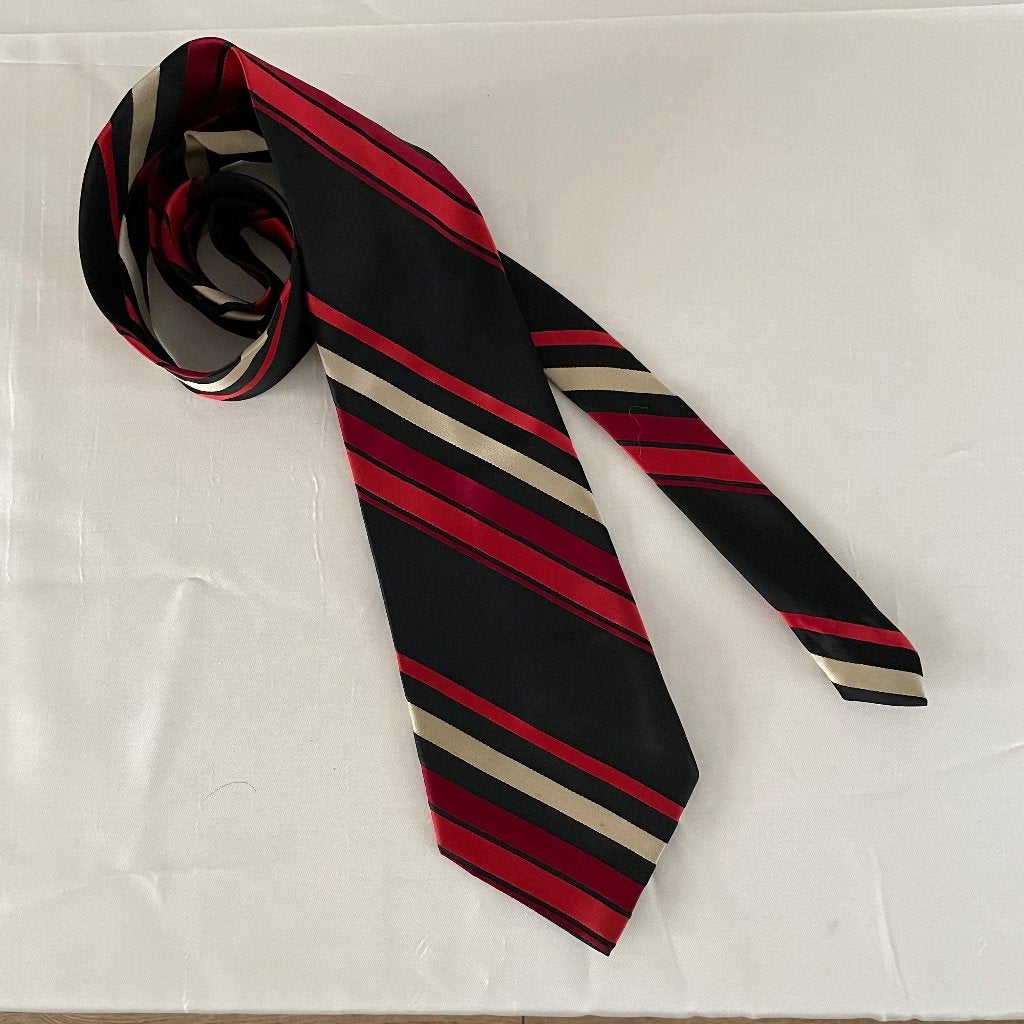 Röland vintage stropdas, rood gestreept. Y2K, Röland, Ophalen of Verzenden, Zo goed als nieuw, Met patroon