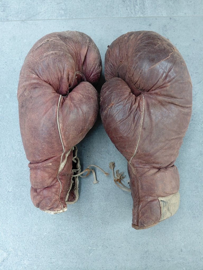 vintage paar bokshandschoenen, Ophalen, Gebruikt, Bokshandschoenen