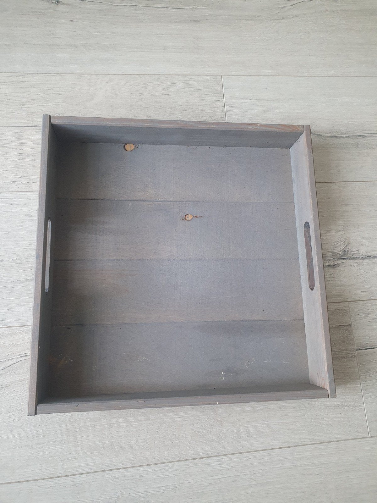 Houten dienblad 38x38 cm - Grijs, Huis en Inrichting, Woonaccessoires | Dienbladen, Gebruikt, Hout, Vierkant, Ophalen of Verzenden