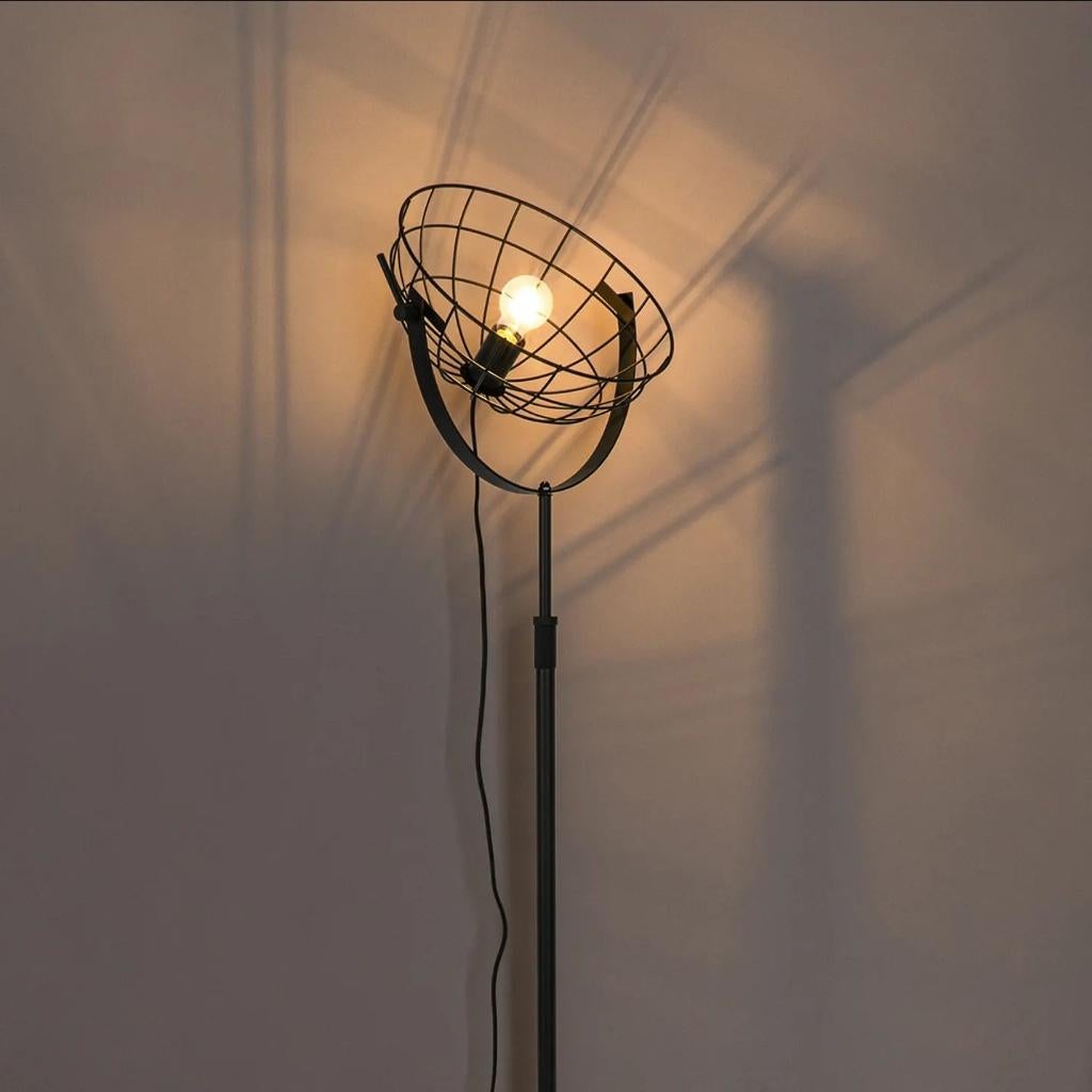 Industriële vloerlamp zwart 35 cm, Ophalen of Verzenden, Nieuw, 100 tot 150 cm