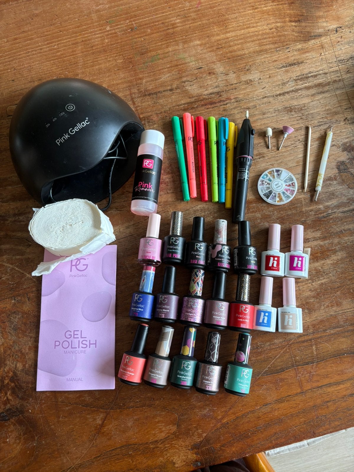 Grote Pink Gellac set – lamp + nail drill + veel kleuren, Ophalen of Verzenden, Zo goed als nieuw, Overige kleuren, Handen en Nagels