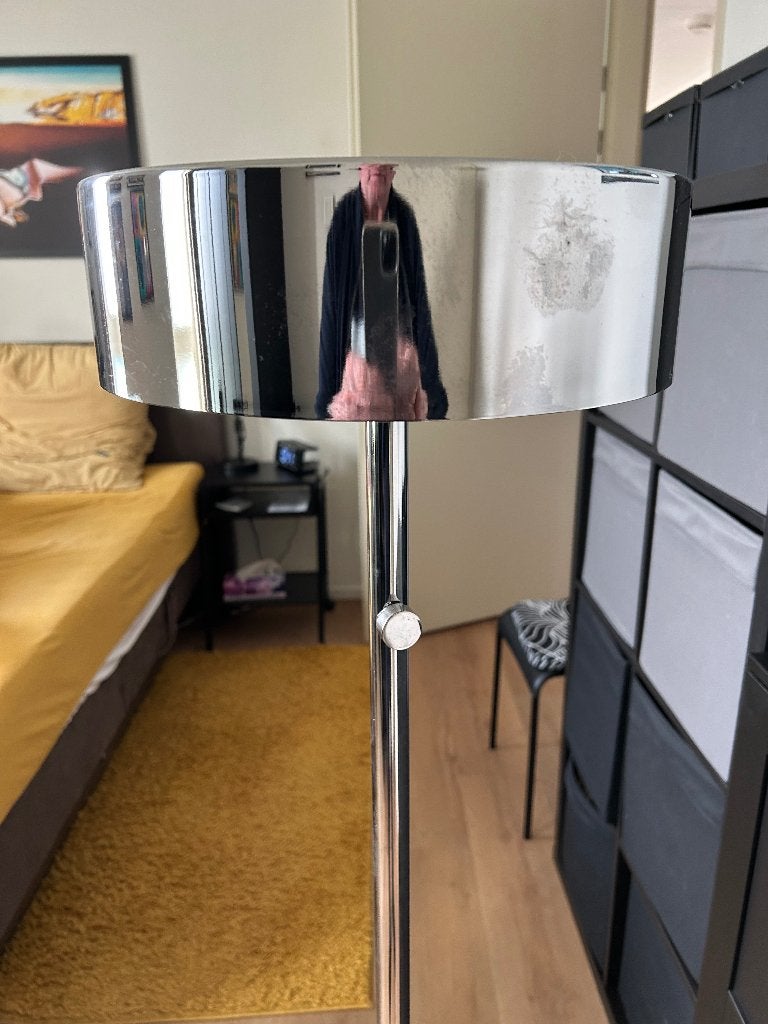 IKEA LED Vloerlamp met Dimmer - Chroom, Ophalen, Gebruikt, Overige fittingen, Metaal