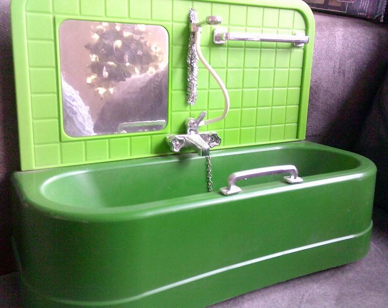 Vintage Fleur groene badkuip en wc toilet Barbie, Kinderen en Baby's, Speelgoed | Poppen, Ophalen of Verzenden, Gebruikt, Overige typen