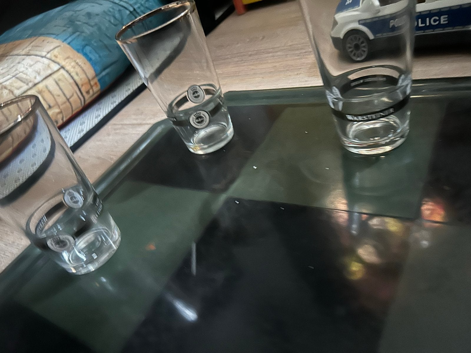 Set van 3 Warsteiner glazen met gouden rand, Antiek en Kunst, Ophalen of Verzenden