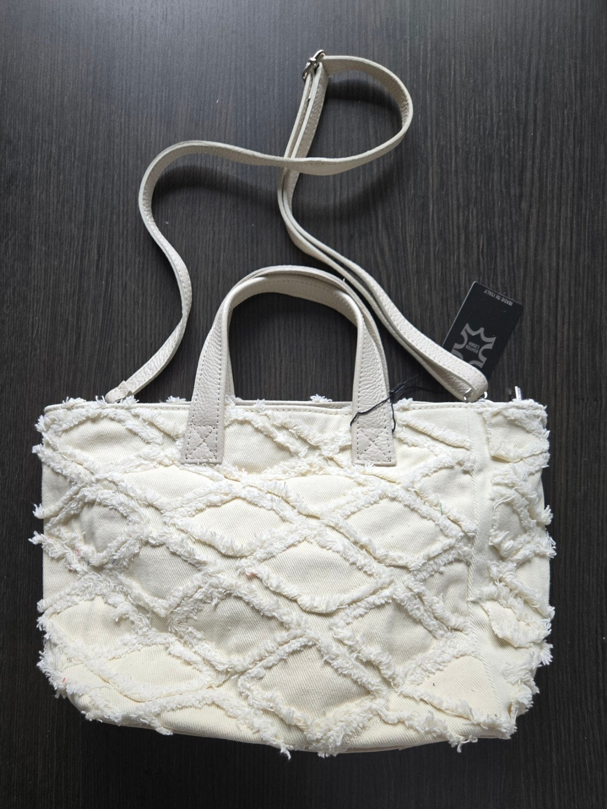 Vera Pelle Leren Schoudertas - Crème, Overige merken, Vera Pelle, Beige, Nieuw