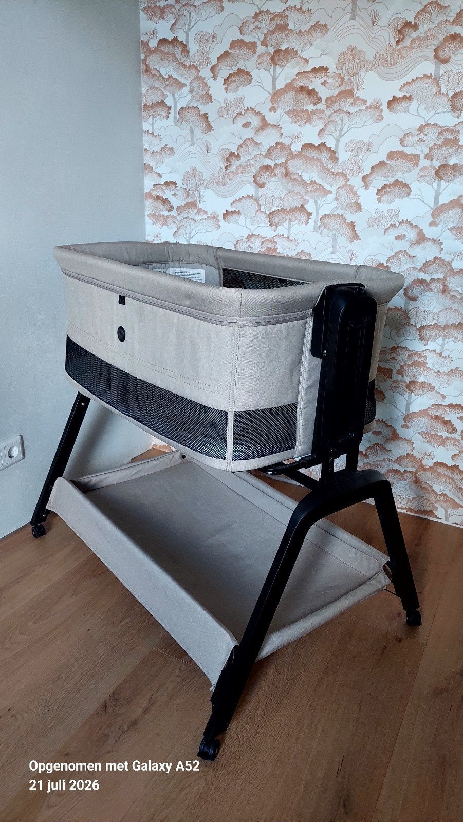 Qute Co-Sleeper Q-Breez Plus Mild Taupe, Ophalen of Verzenden, Zo goed als nieuw, Wieg