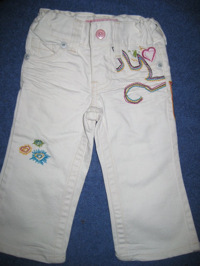 Witte Vingino jeans, 80 (2) (384), Ophalen of Verzenden, Zo goed als nieuw, Meisje, Broekje