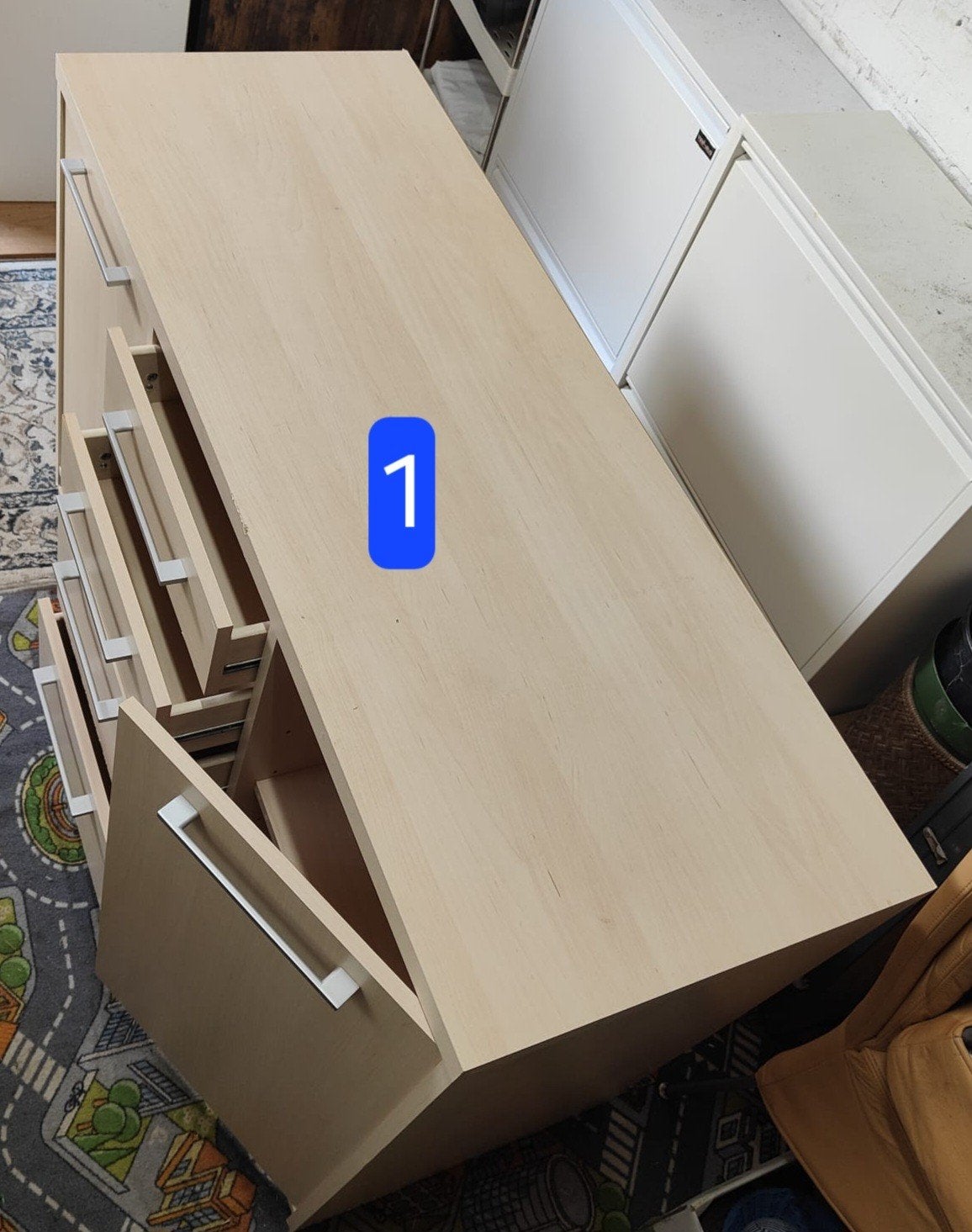 2 Beige ladenkasten, Huis en Inrichting, Kasten | Ladekasten, Zo goed als nieuw, Minder dan 100 cm, 100 tot 150 cm, 25 tot 50 cm