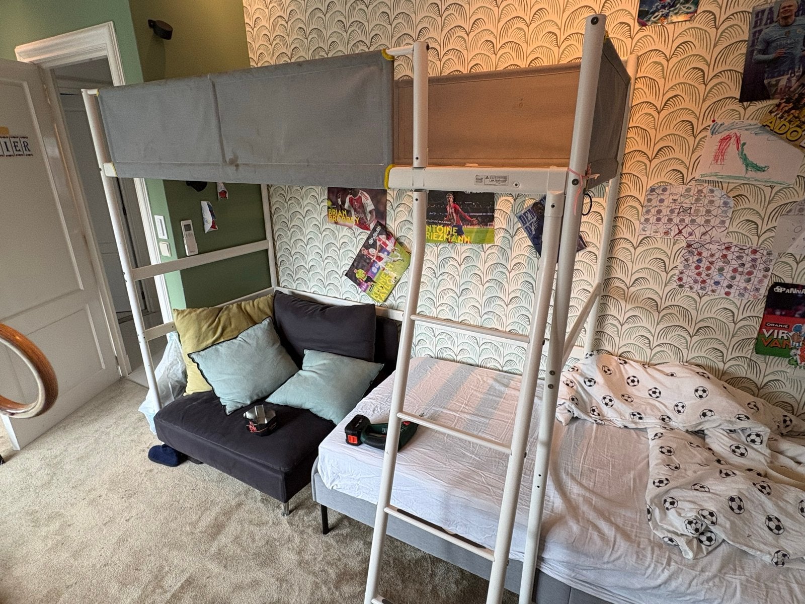 IKEA hoogslaper (bovendeel en trap) en matras, Ophalen, Gebruikt, Eenpersoons, 160 tot 180 cm