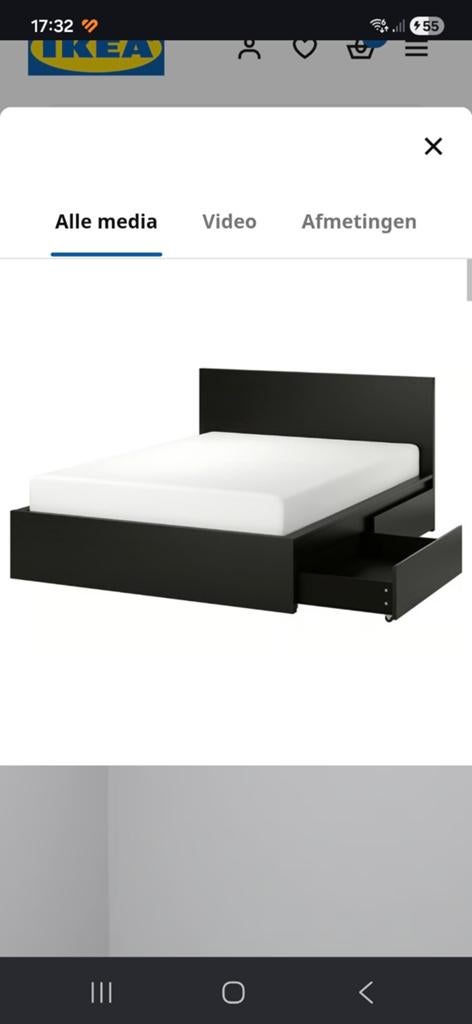Tweepersoonsbed 140x200 met opbergruimte, Huis en Inrichting, Slaapkamer | Bedden, Gebruikt, Zwart, Tweepersoons, 200 cm