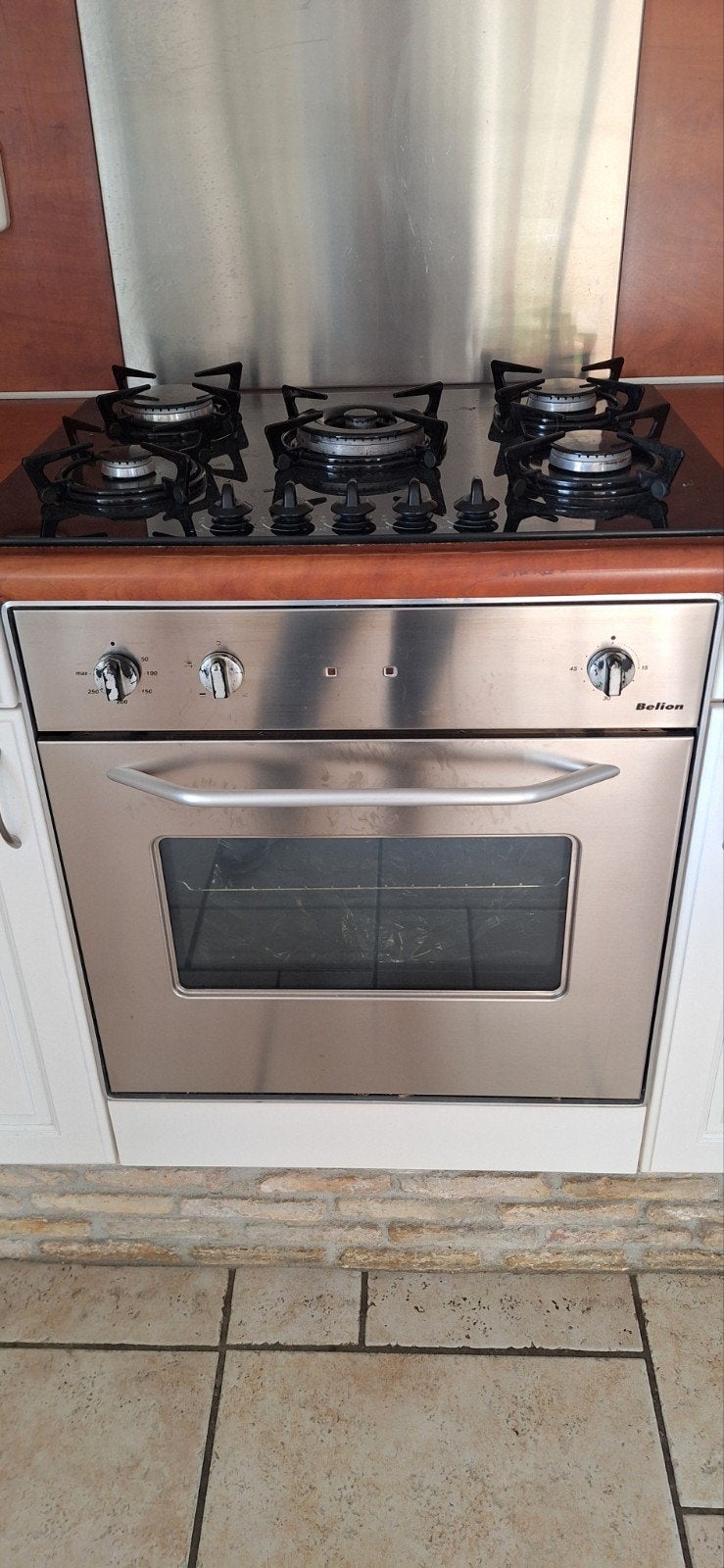 Gaskook plaat en elektrische oven evt met afzuigkap, rvs, Witgoed en Apparatuur, Fornuizen, Ophalen, Vrijstaand, Gas, 4 kookzones