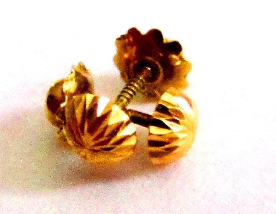 Mooie 18 Karaat gouden oorknoppen Oorstekers draaisluiting, Ophalen, Goud, Oorbellen