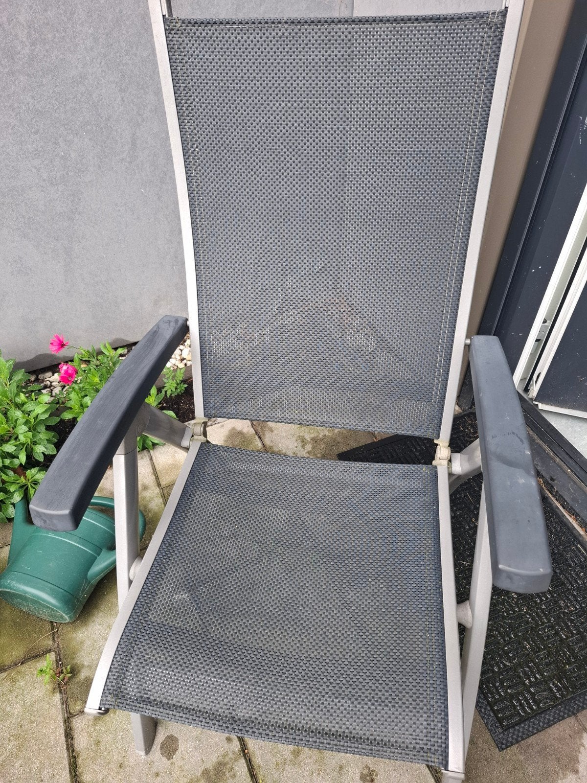 tuin stoel, Ophalen, Gebruikt, Aluminium, Verstelbaar
