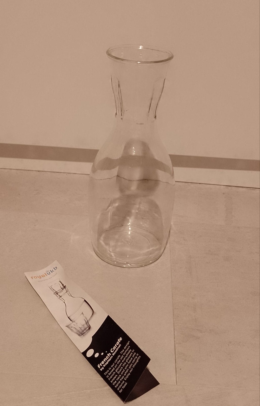Royal VKB karaf (1 liter), nieuw, Kan, Nieuw, Ophalen of Verzenden, Glas
