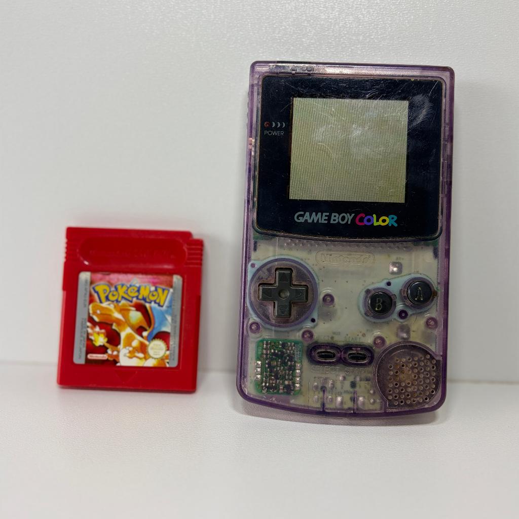 Nintendo Game Boy Color Purple (Geluid defect) + Pokémon Red, Avontuur en Actie, Gebruikt, 1 speler, Ophalen of Verzenden
