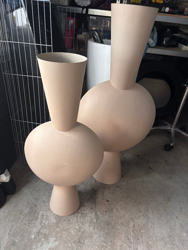 Prachtige 2 Grote vazen 80 cm en 100cm gepoedercoat, Huis en Inrichting, Woonaccessoires | Vazen, Ophalen, Nieuw, Overige kleuren