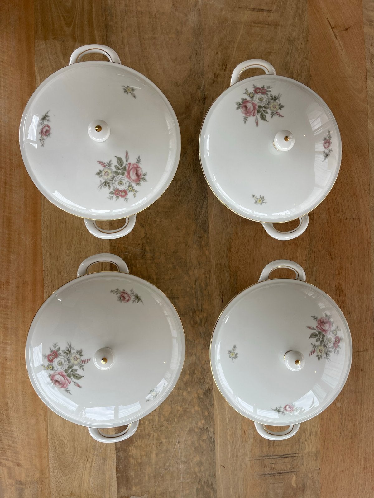 Vintage 4x Johann Haviland Bavaria dekschalen met deksel, Overige merken, Klassiek, Ophalen of Verzenden, Zo goed als nieuw