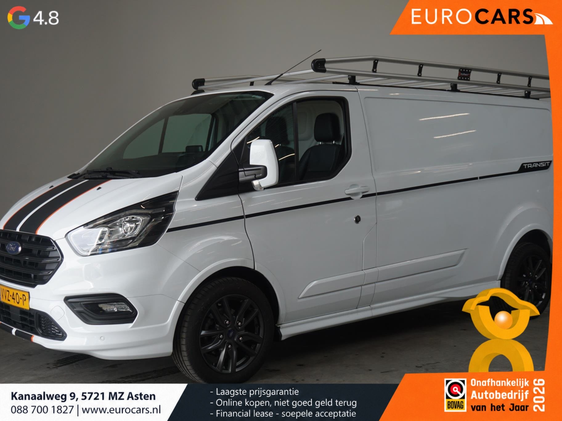 Ford Transit Custom 290 2.0 TDCI L2H1 Sport Edition 170PK Ai, Euro 6, 4 cilinders, Wit, Origineel Nederlands