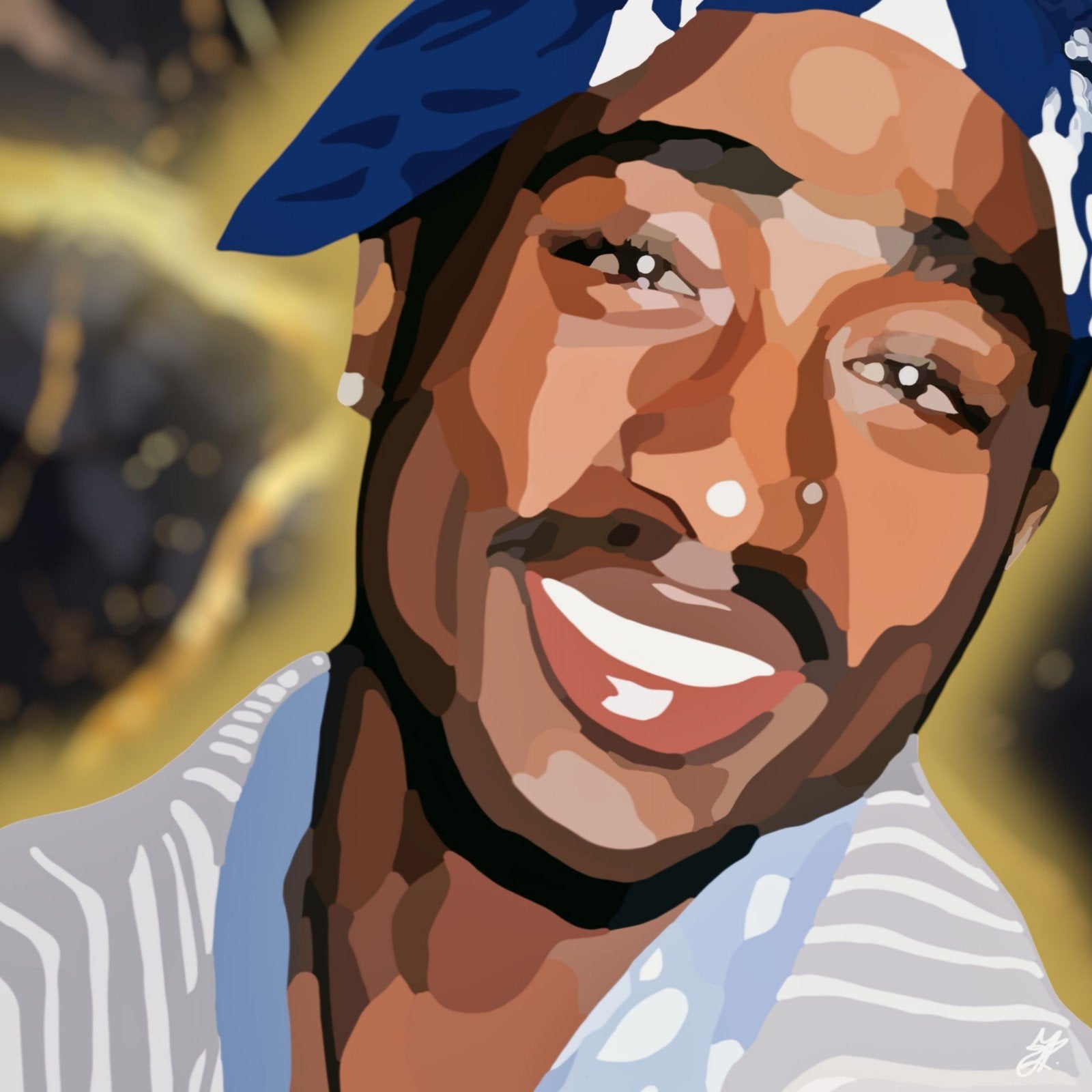 Schilderij "Legacy" - Tupac Shakur Portret 60x60 cm, Acrylverf, Ophalen of Verzenden, Op houten frame, Portret