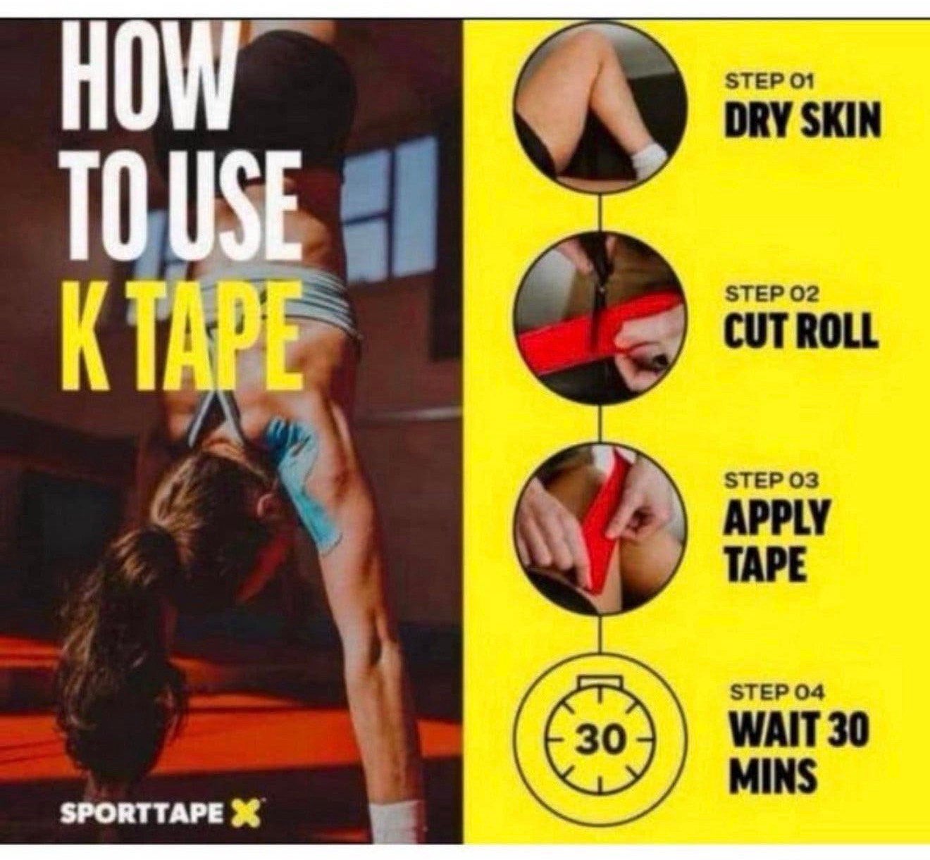 SPORTTAPE extra wide kinesiology tape 10cm x 5 meter BEIGE, P, P, P, Nieuw