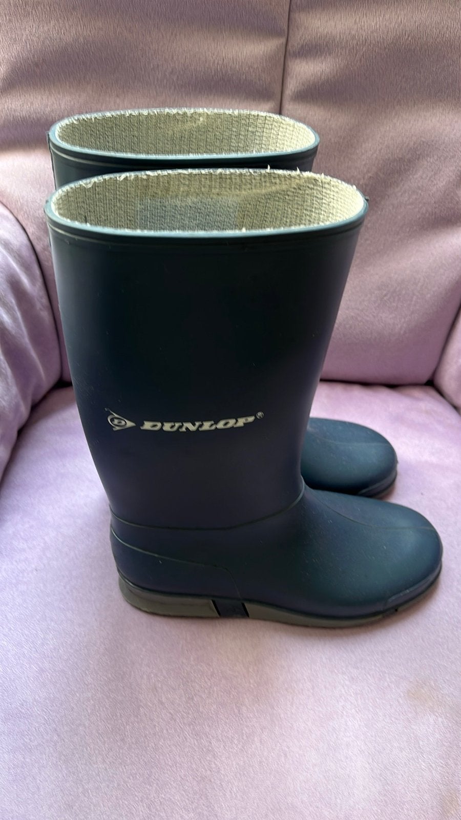 Dunlop regenlaarzen - Maat 33, Ophalen of Verzenden, Gedragen, Blauw, Regenlaarzen