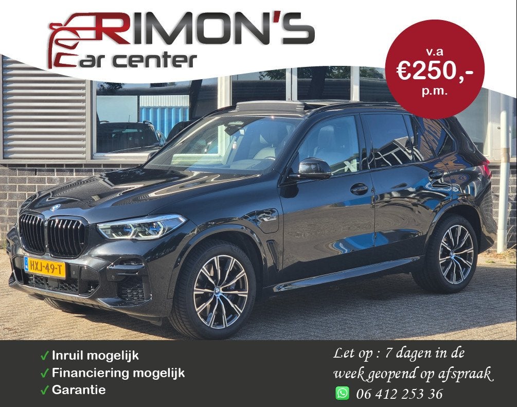 BMW X5 XDrive45e High Executive Laser Pano Masaggestoel Trek, Auto's, BMW, Gebruikt, Zwart, Vierwielaandrijving, Hybride Elektrisch/Benzine