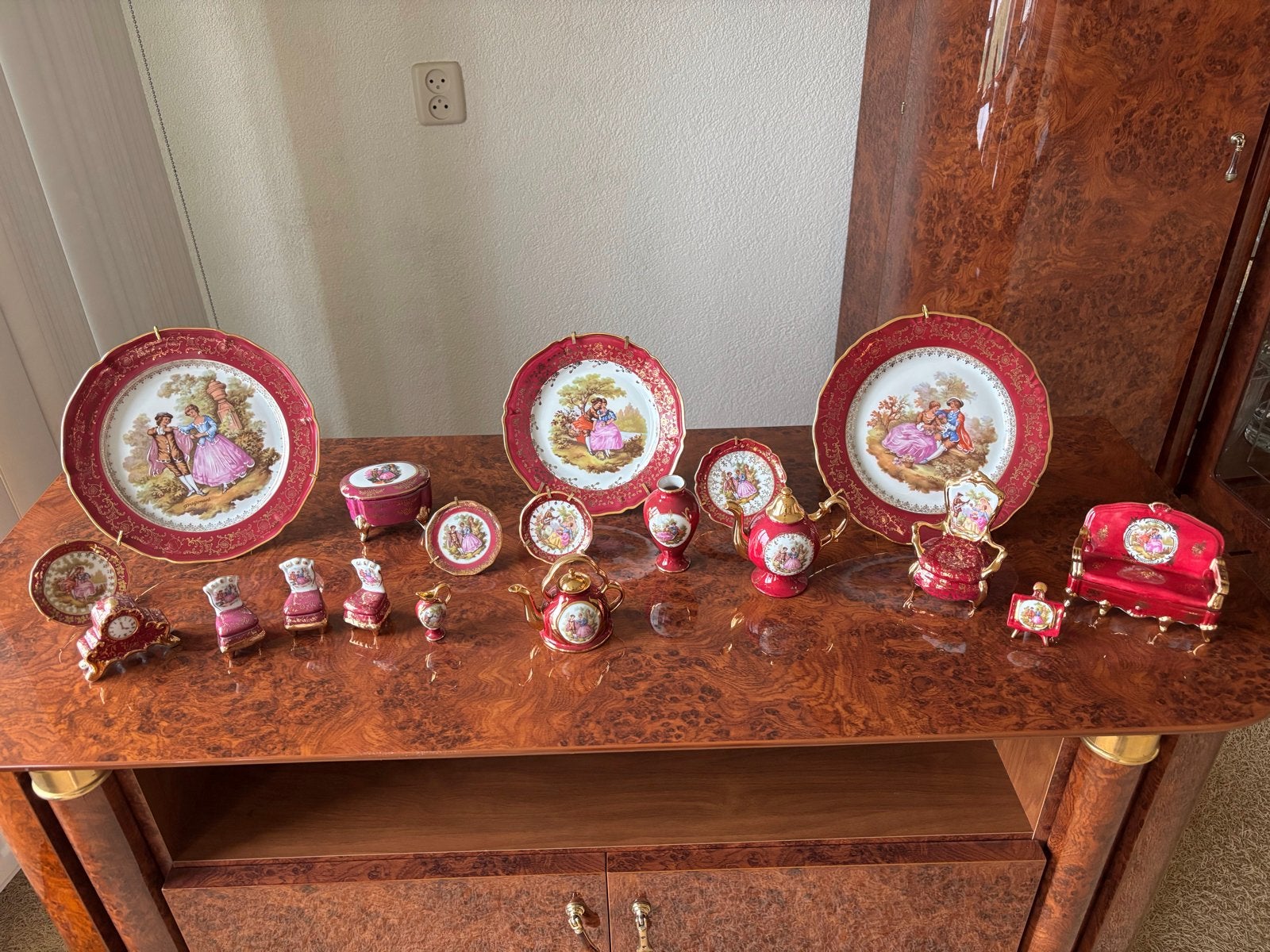 Limoges Porselein Miniatuur Servies en Decoratie Set, Ophalen