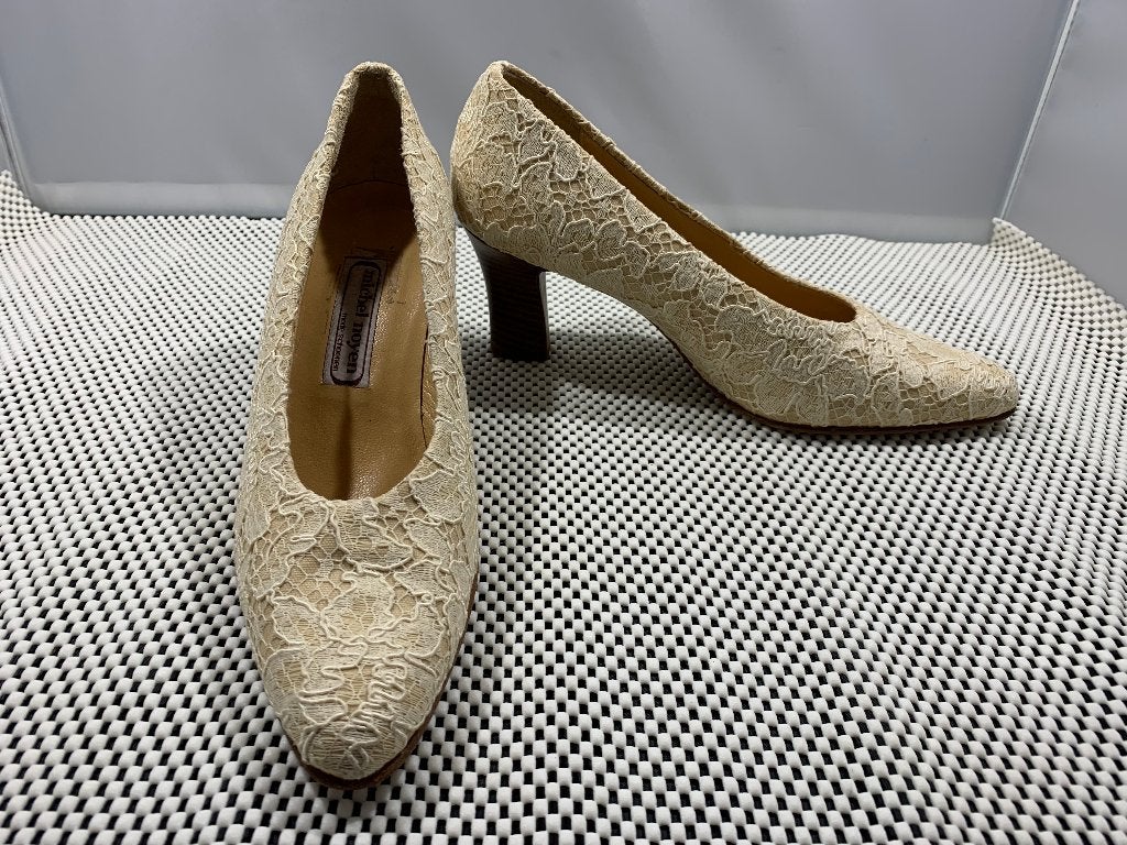 Michel Noyen, maat 38 prachtige vintage schoenen., Michel Noyen, Verzenden, Wit, Zo goed als nieuw
