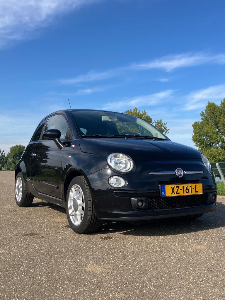 Fiat 500 1.4 16V 73KW C 2008 Zwart maar 116.000 km gereden, Auto's, Voorwielaandrijving, Dealer onderhouden, 101 pk, 4 cilinders