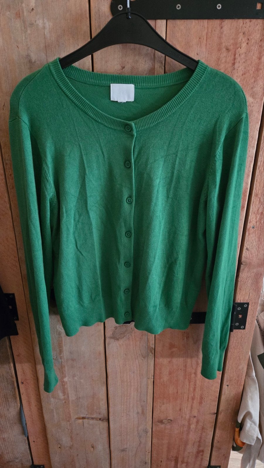 Groene cardigan H&M maat L, H&M, Verzenden, Maat 42/44 (L), Zo goed als nieuw