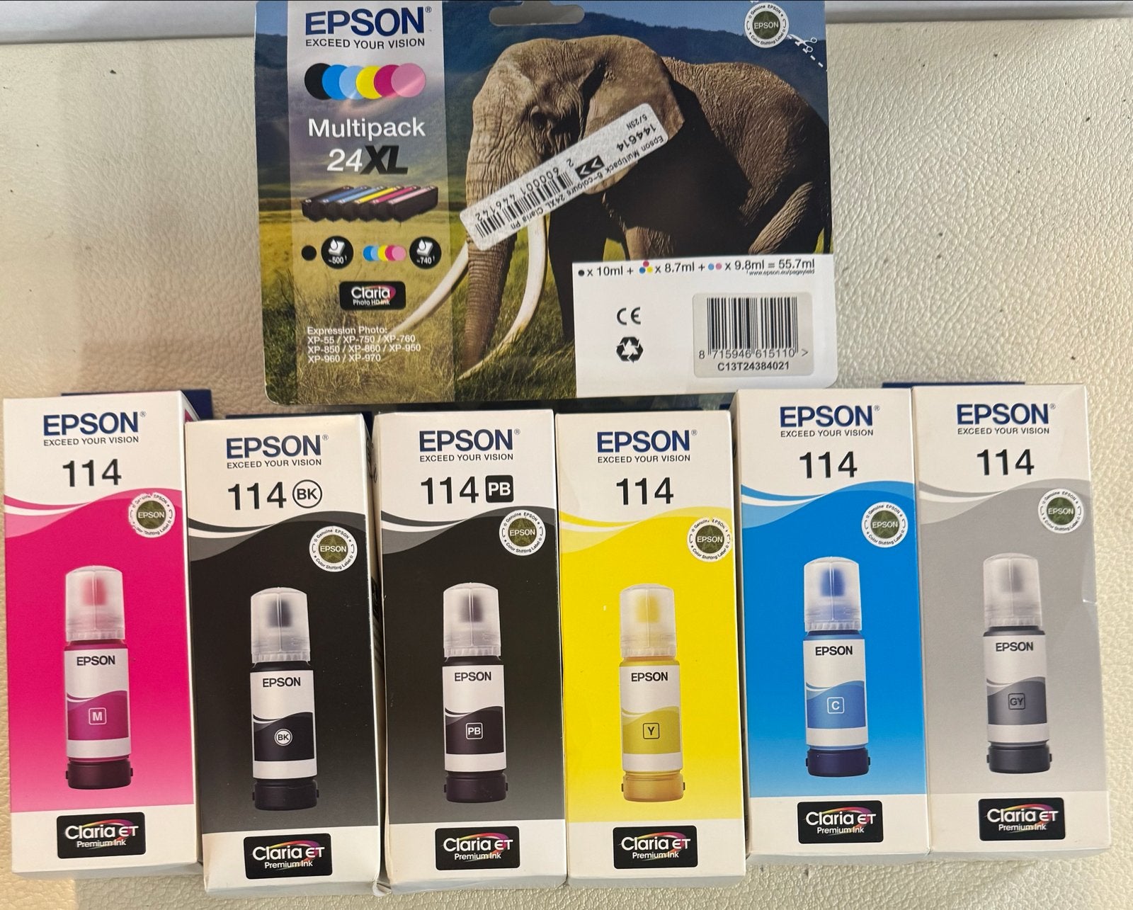 Epson 114 EcoTank inktflessen en 24XL multipack, Computers en Software, Printerbenodigdheden, Nieuw, Cartridge, Ophalen of Verzenden