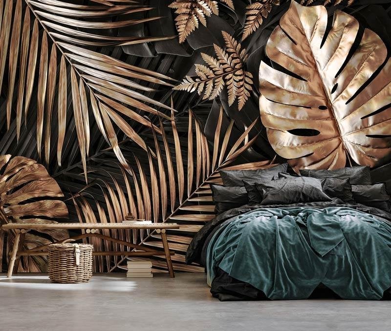 Fotobehang / Behang - Jungle - Gouden Bladeren, Huis en Inrichting, Fotobehangkoning.nl, Bladeren, Hoogeveen, Info@fotobehangkoning.nl