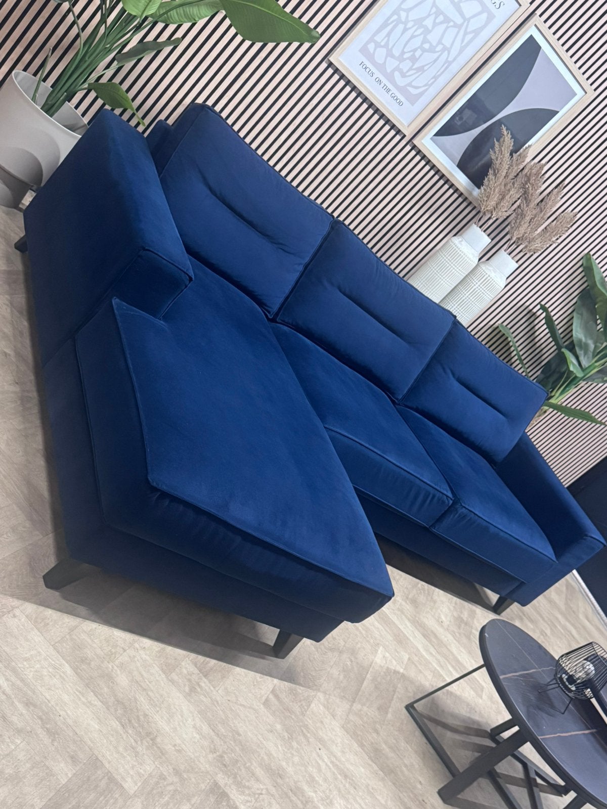 ZGAN Velvet Room108 Hoekbank Cloë - Dark Blue - 274 x 175
