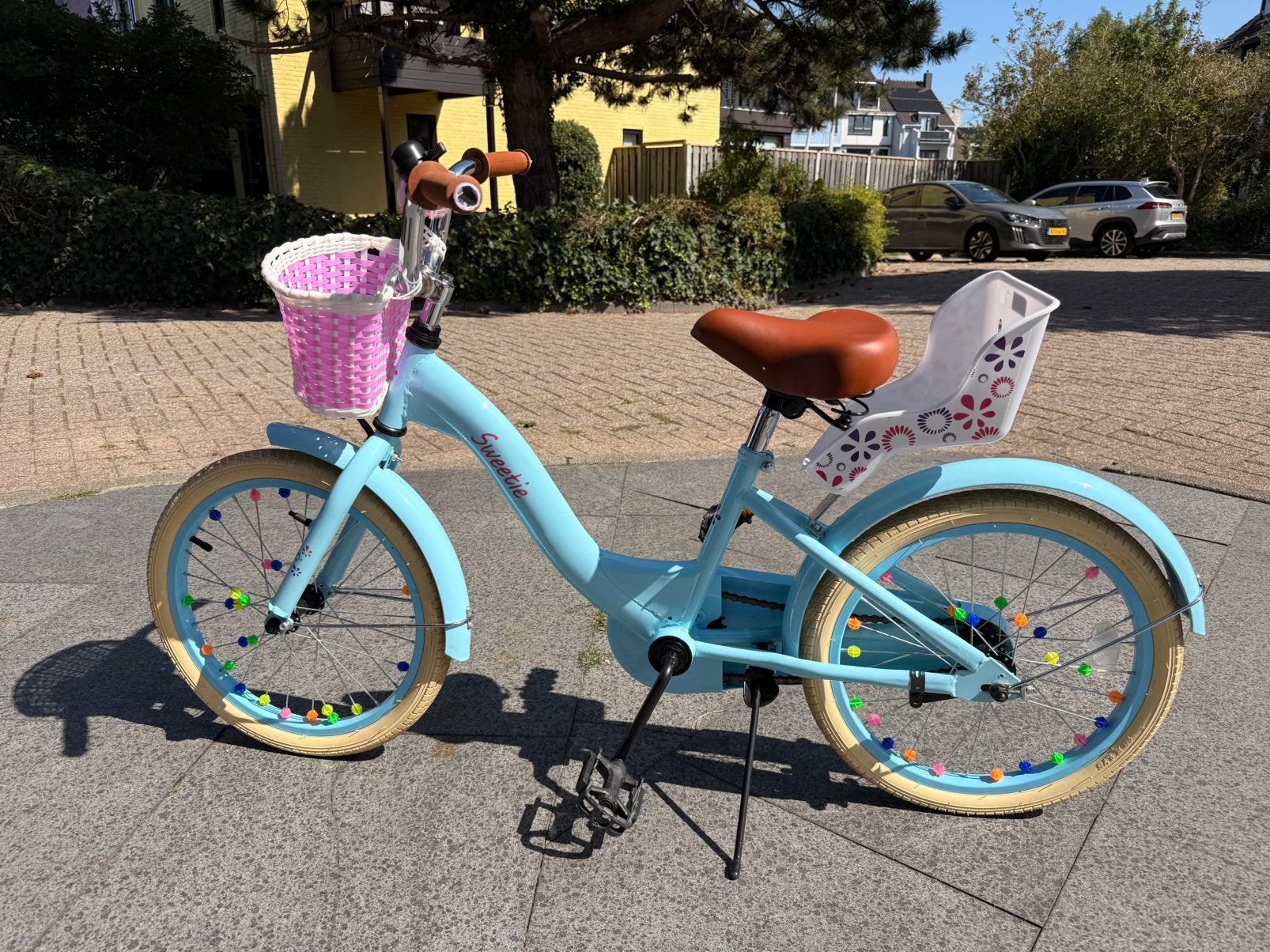 Spirit Sweetie kinderfiets – blauw met mandje & poppenzit, Ophalen, Zo goed als nieuw, 16 inch