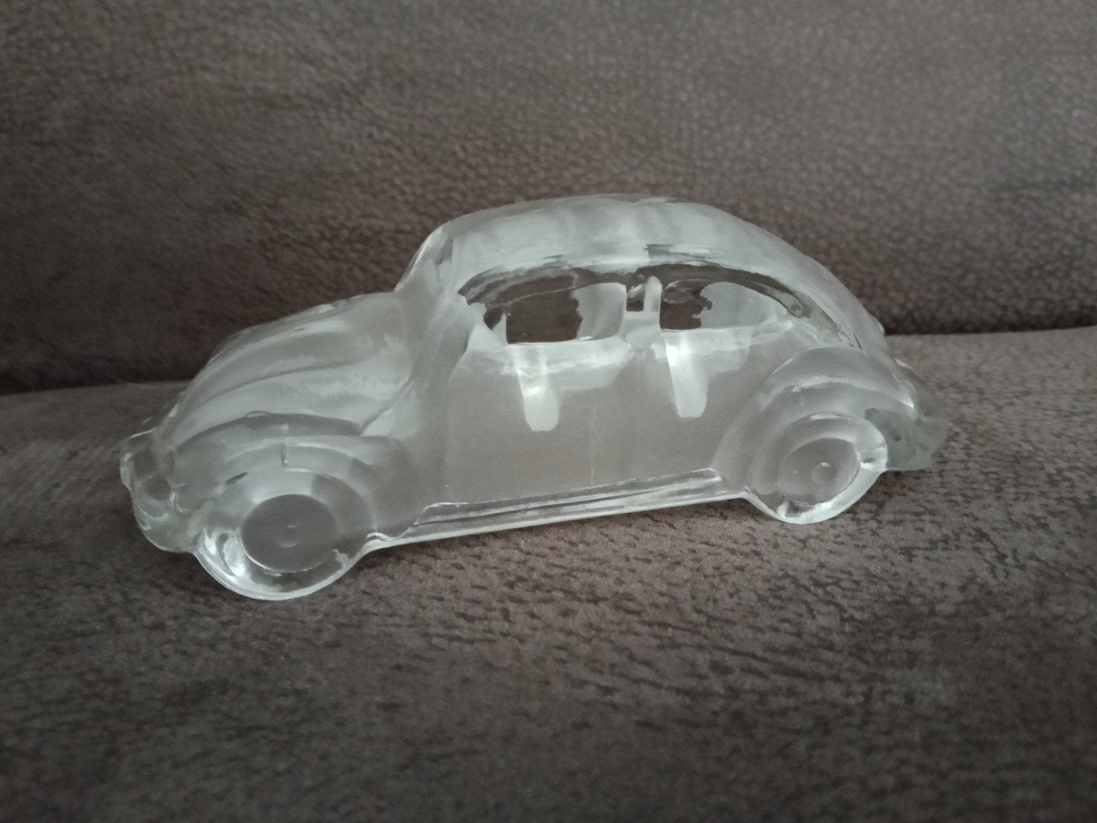 Glazen Kever Auto Beeldje - Volkswagen Kever Decoratie, Ophalen of Verzenden, Zo goed als nieuw, Auto's