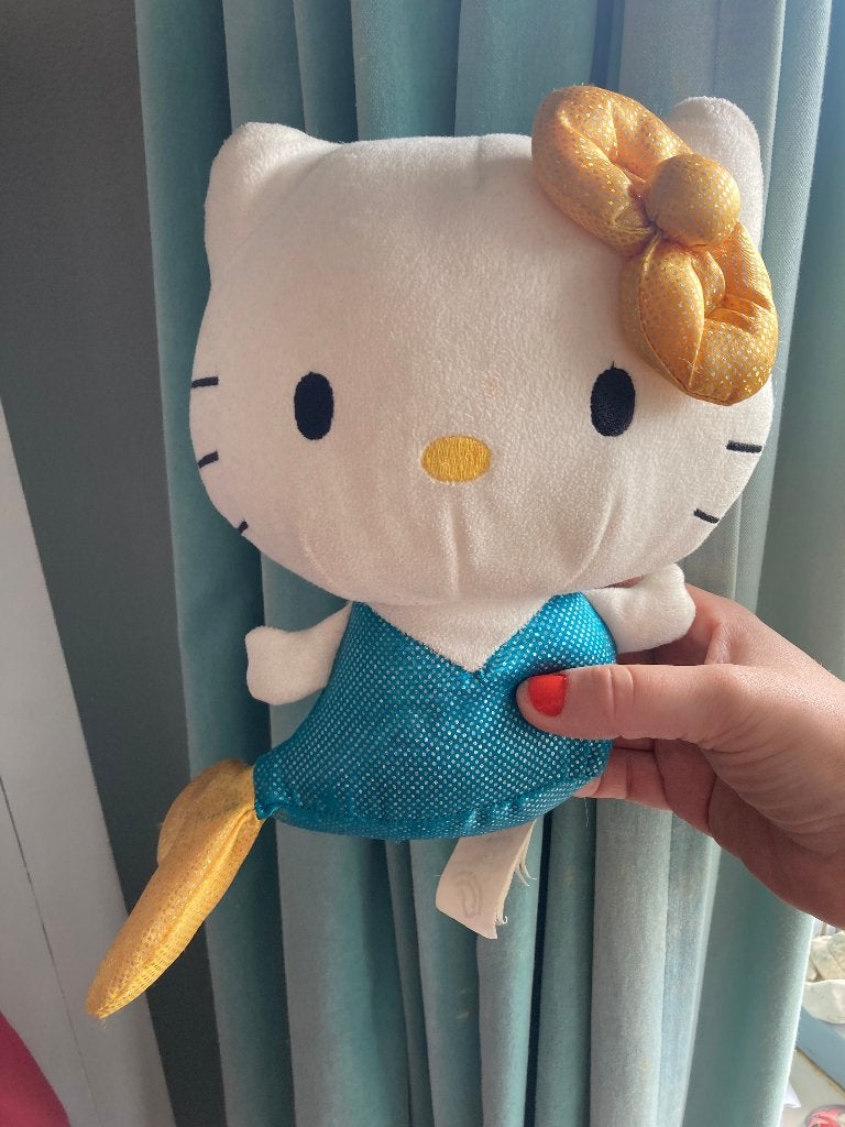 Hello Kitty Sanrio originele plus toy knuffel zeemeermin kat, Blauw, Ophalen of Verzenden, Zo goed als nieuw, Hello Kitty
