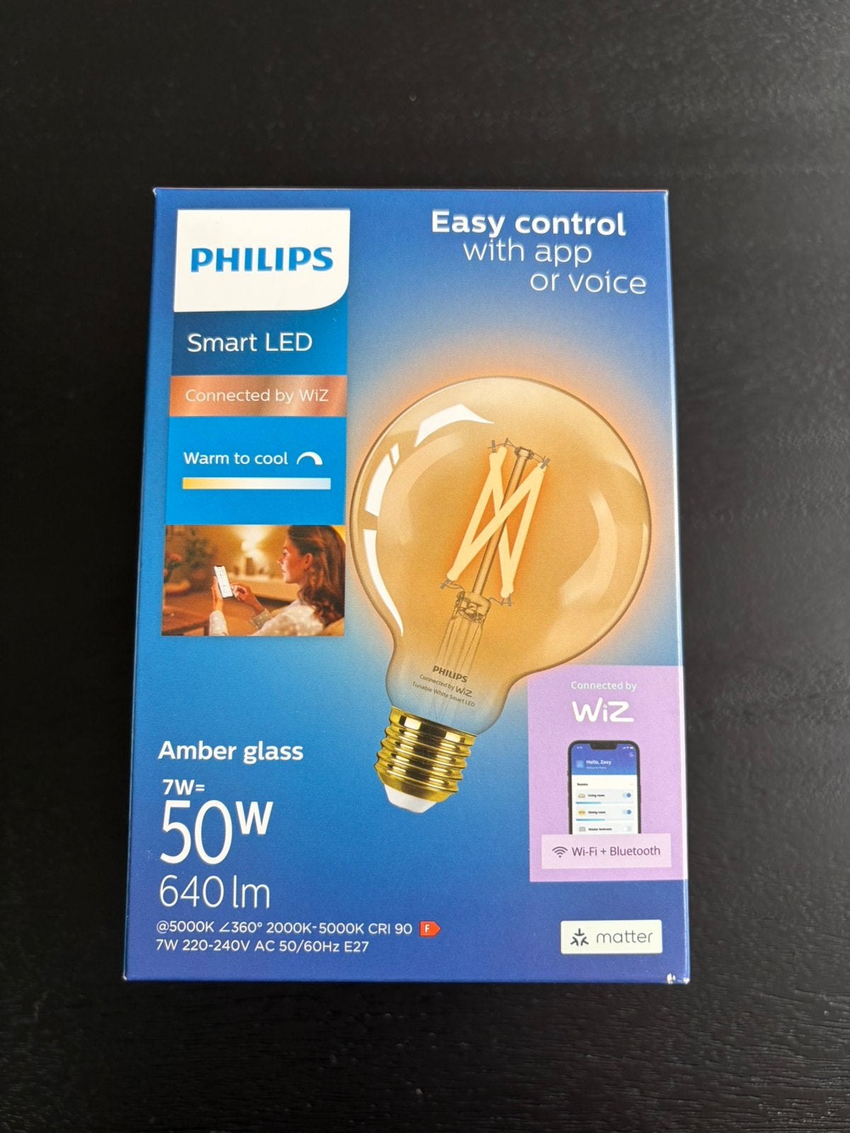 Philips Smart LED E27 Amber Glas - Nieuw in doos, Ophalen of Verzenden, Nieuw