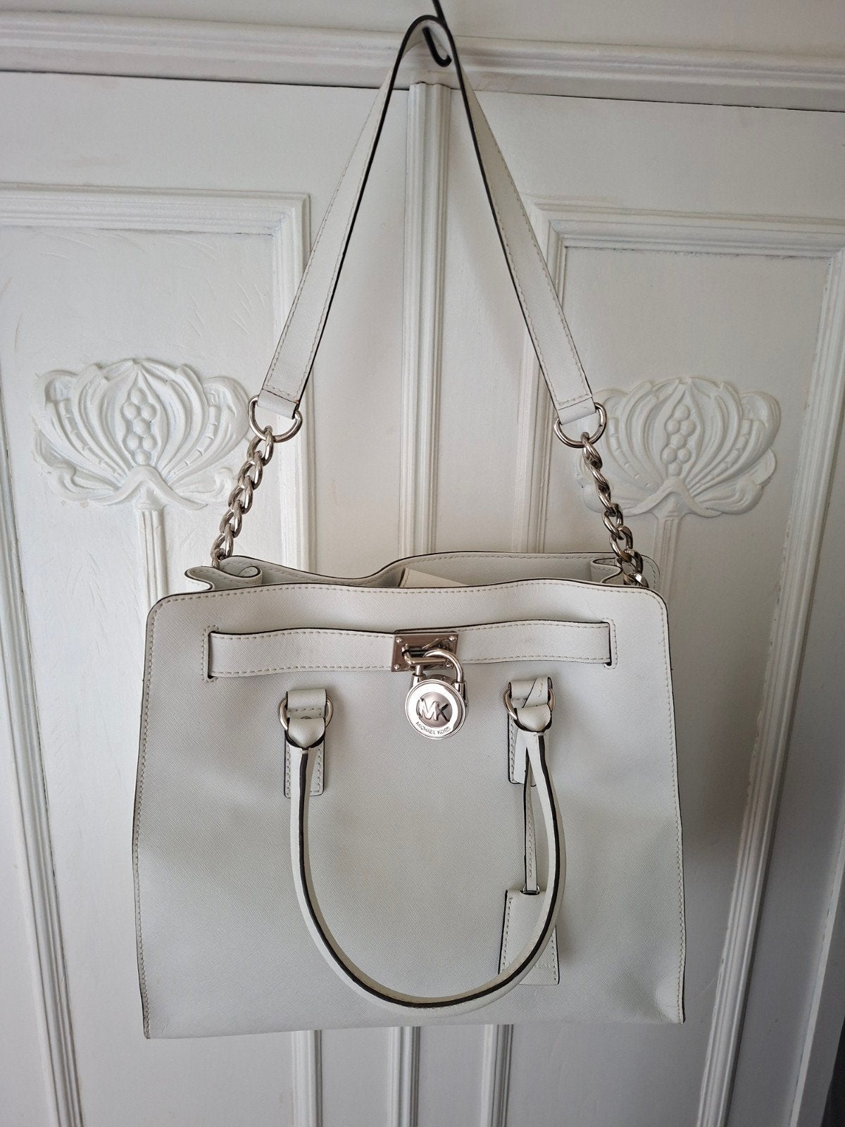 Michael Kors Hamilton schoudertas wit, Ophalen of Verzenden, Gebruikt, Wit, Shopper