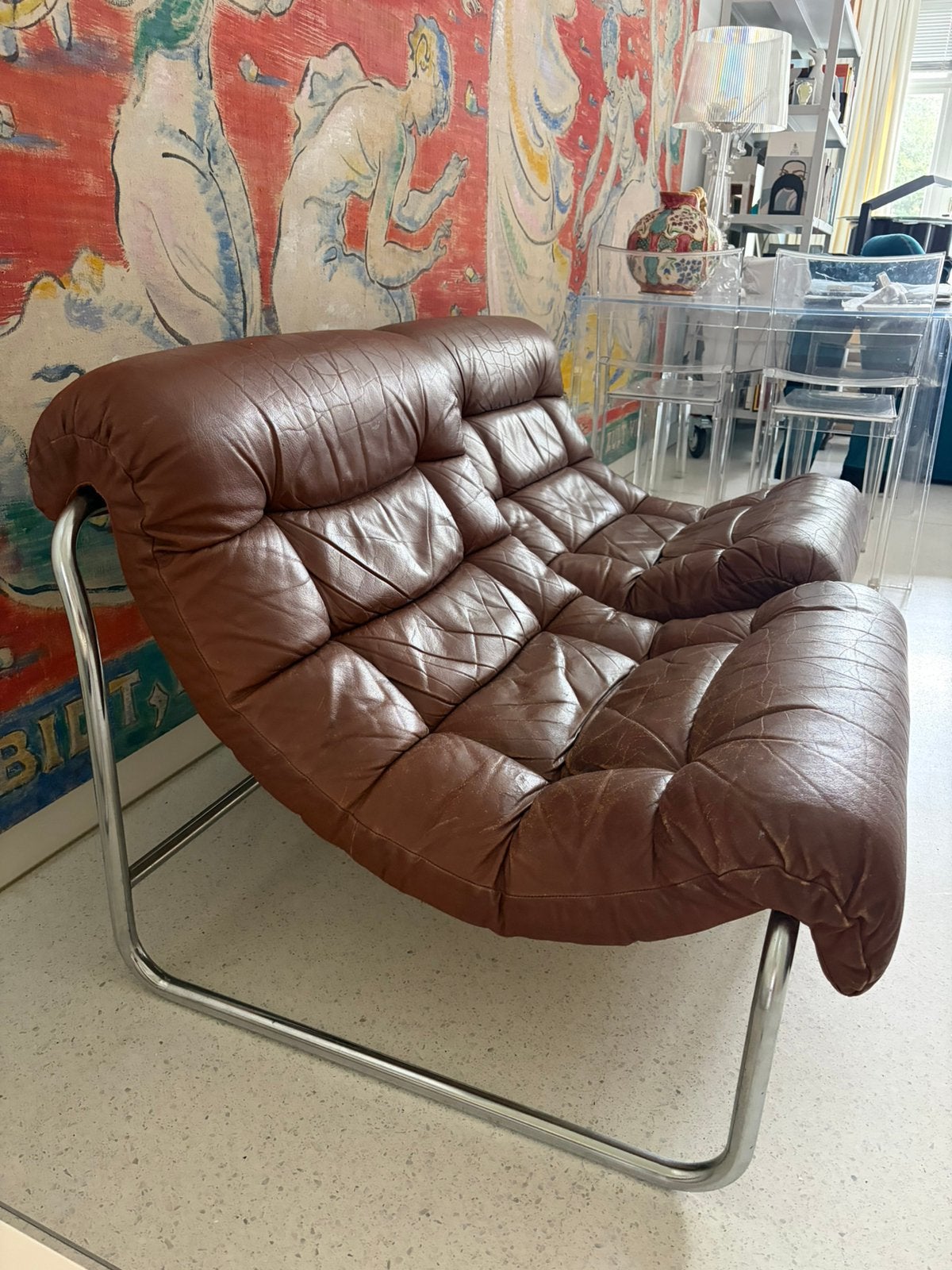 Dux ‘70 2 lounge stoelen Ekstrand en Norman of Matthson, Ophalen of Verzenden, Zo goed als nieuw, 50 tot 75 cm, Leer