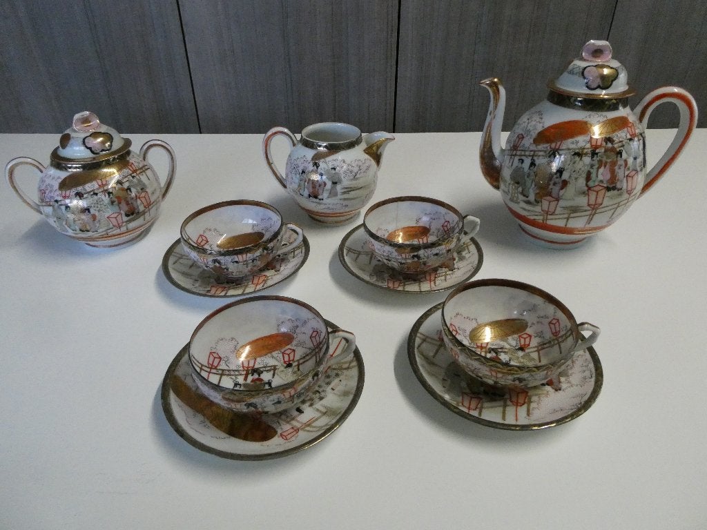 Japans porseleinen eierschaal thee servies, Ophalen of Verzenden