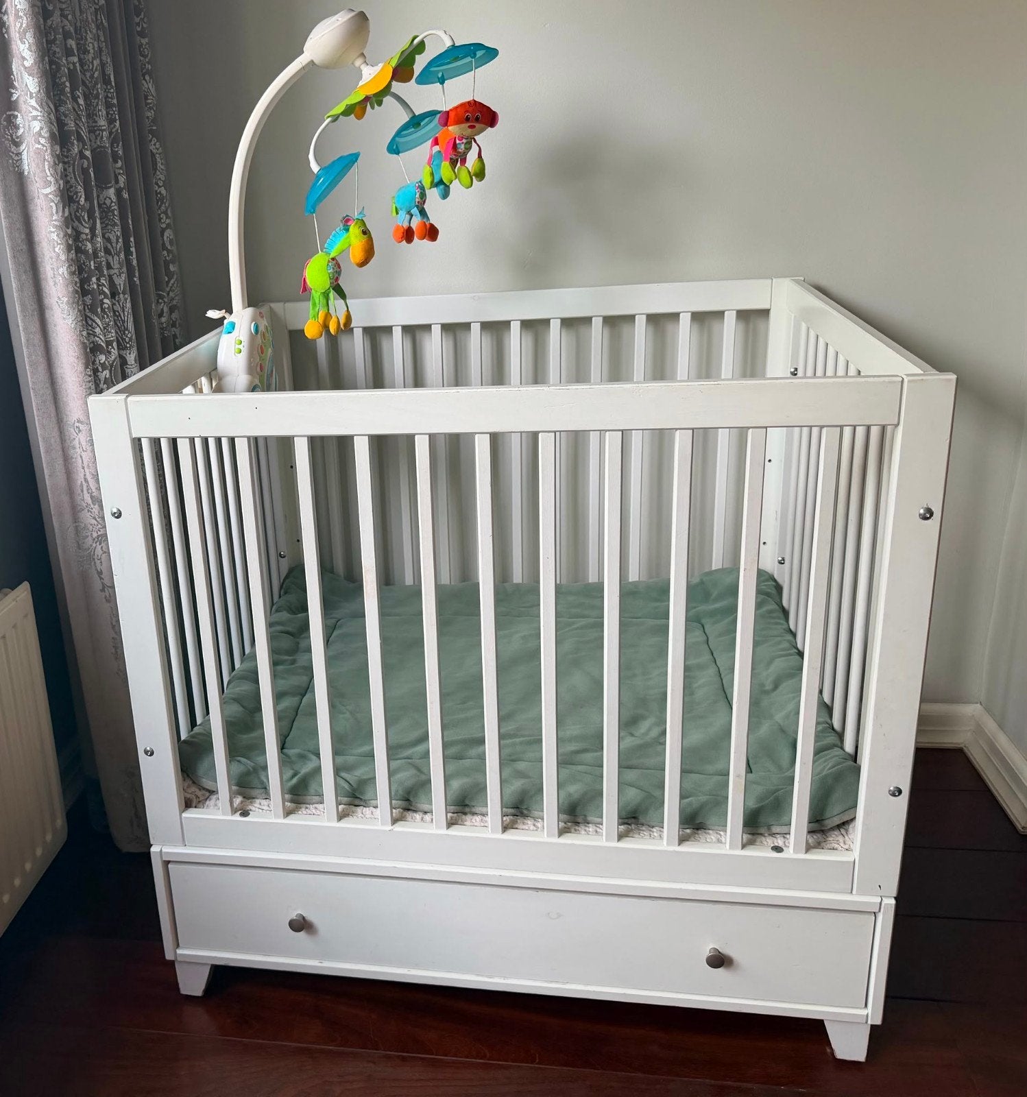 Witte box met lade - 99x84x94cm, Ophalen, Gebruikt, Vierkant, In hoogte verstelbaar