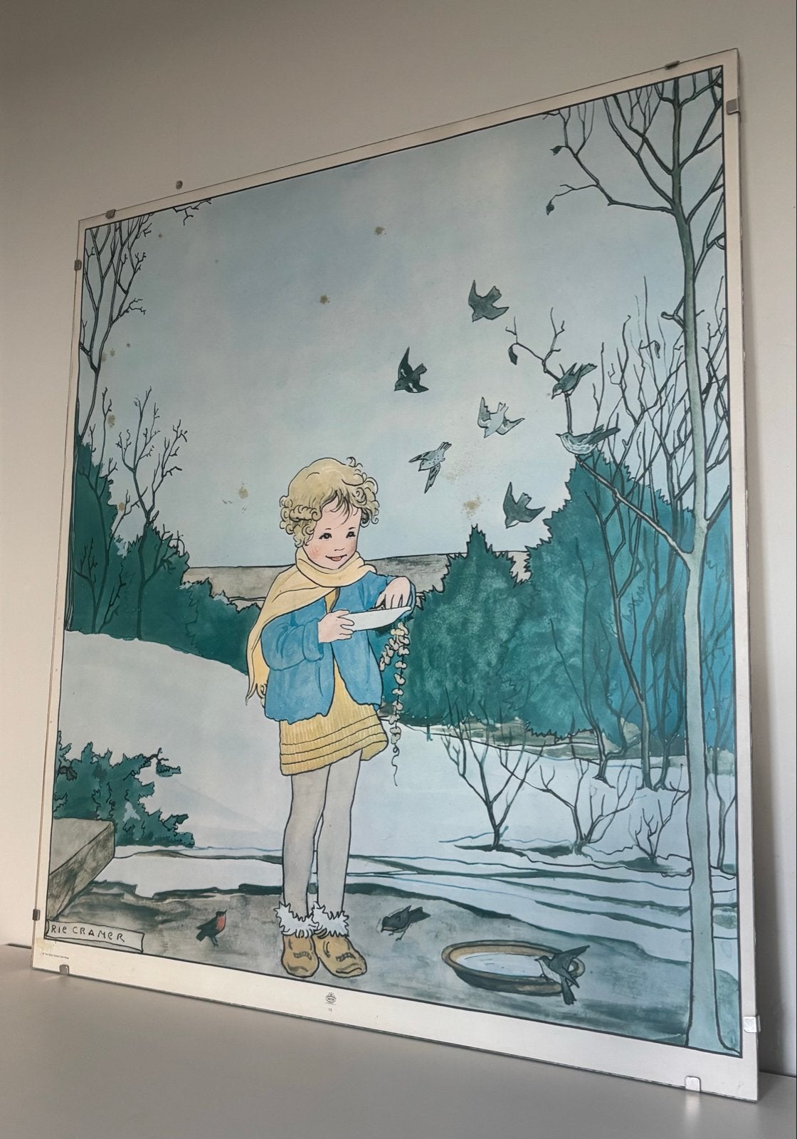 Twee prenten van Rie Cramer in wissellijst, Ophalen, Print, Prent, Achter glas