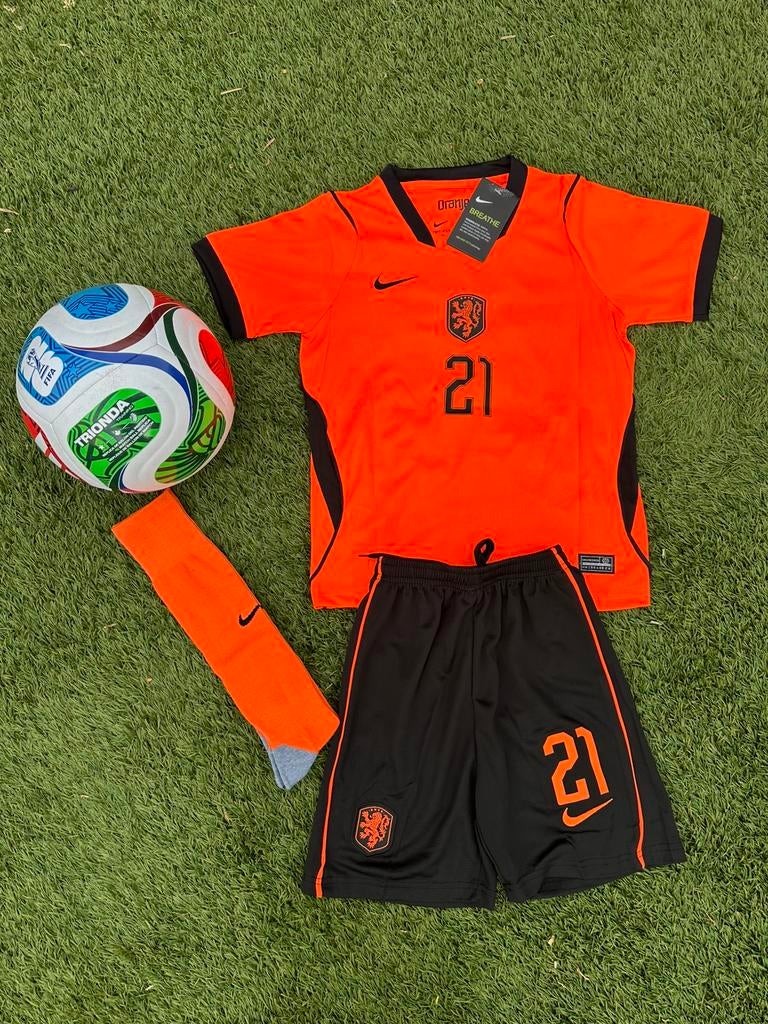 Nederlands elftal wk tenue Frenkie de Jong kids size 134/140, Ophalen of Verzenden, Nieuw, Jongen of Meisje, Setje