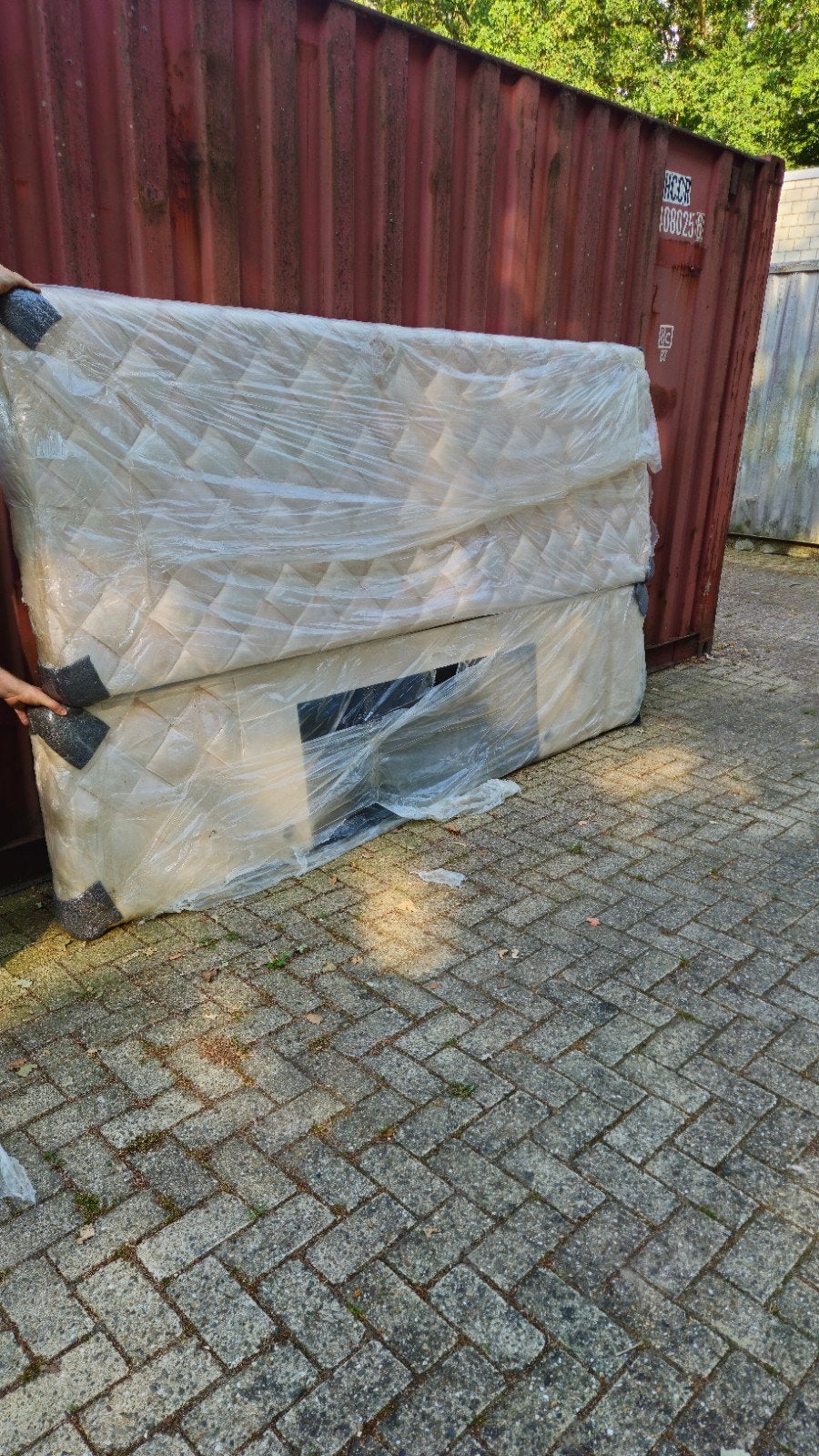 Luxe bedhoofdeinde 292x168 cm glanzend fluweel, nieuw, Ophalen