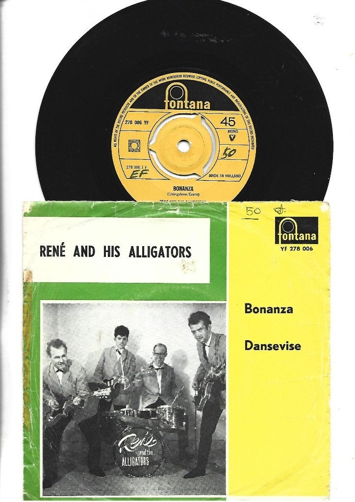 RENE AND HIS ALLIGATORS SINGLE 7" BONANZA 1963, Gebruikt, 7 inch, Ophalen of Verzenden, Pop