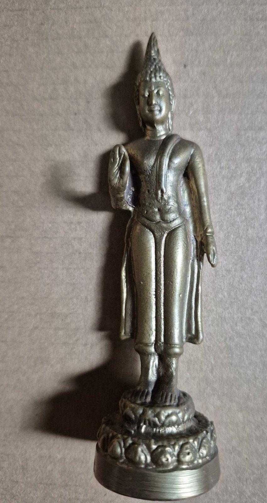 Vintage Boeddha beeldje - messing, staand, Ophalen