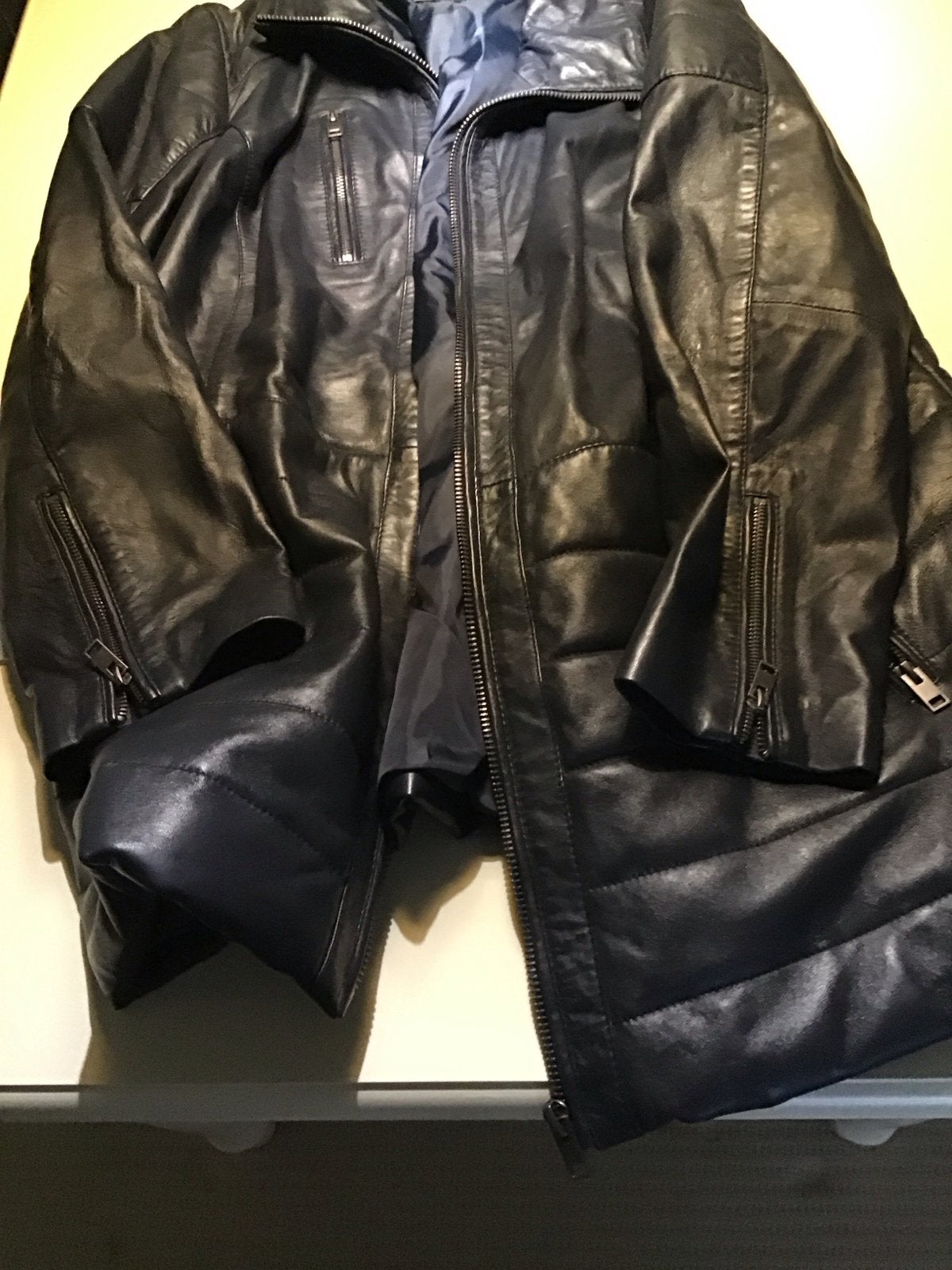 Mona Leren Jas - Zwart, Maat 50 (L), Ophalen of Verzenden, Zo goed als nieuw, Maat 46/48 (XL) of groter, Zwart