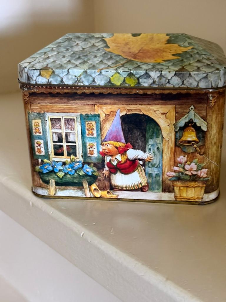 Vintage bewaarblik van David de Kabouter, Ophalen of Verzenden, Gebruikt, Overige